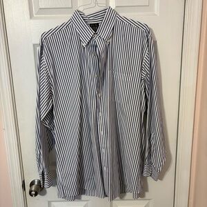 Jos. A. Bank Navy and White Stripe Dress Shirt